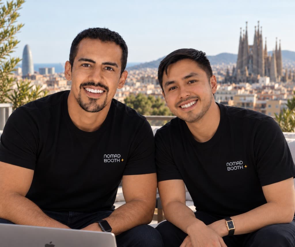 Daniel y Mauricio, fundadores de Nomad Booth, en Barcelona